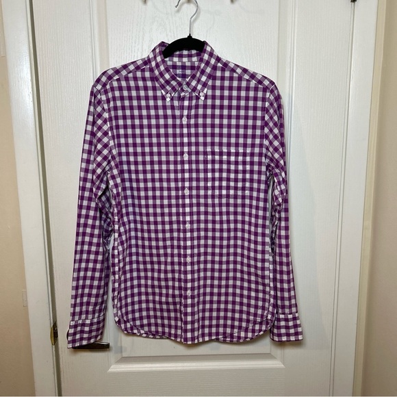 J.Crew Men’s Purple/white Small Slim Fit Button Down Shirt plaid EUC - Picture 1 of 5